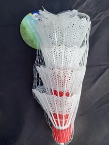 4er-Pack weiße und rote Badmintonvögel - Bild 1 von 2