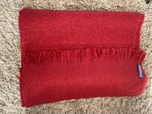 St Albans Mohair Throw Rug Blanket Scarlet Red - Picture 1 of 5
