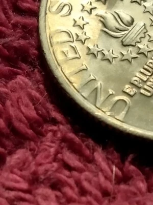 17761976p Bicentennial Quarter Misaligned Struck Thru Grease Retained Weak... - Image 1 of 4