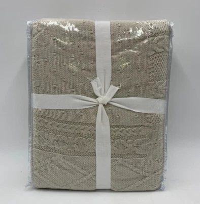 Manta de avena Pottery Barn Kids retazos de cable reliquia 40" #R96 Foto 1 de 3