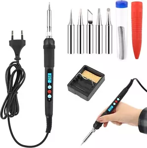 Soldador de Estaño, 60W Kit Temperatura Ajustable 200-500? con 5 Puntas Alambre - Imagen 1 de 7