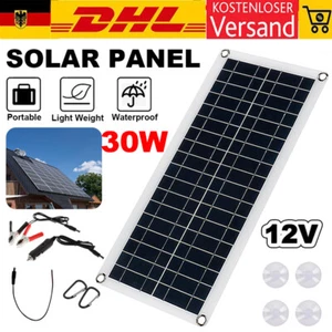 Solarmodule 12V 30W Tragbares Solarpanel Autobatterie Erhaltungs Ladegerät DHL - Bild 1 von 18