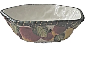 FITZ & FLOYD Fruits Al Fresco Hexagonal Potpourri/Candy/Christmas Bowl 5.5" wide - Picture 1 of 6