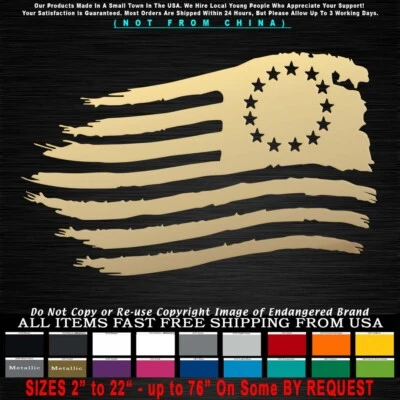 Calcomanía calcomanía Nike Betsy Ross Tattered Flag 13 estrellas derecha Kapernic boicot 1776 Foto 1 de 4
