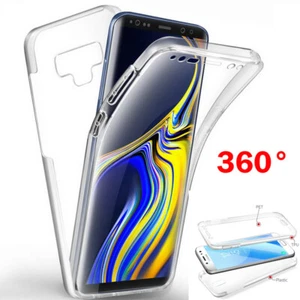 Funda protectora de teléfono ultra delgada a prueba de golpes 360° transparente de goma frontal + posterior transparente - Imagen 1 de 13