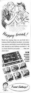 1952 Advert Cadbury's MILK TRAY Chocolate Block (3) Original Ephemera Print Ad - Picture 1 of 1