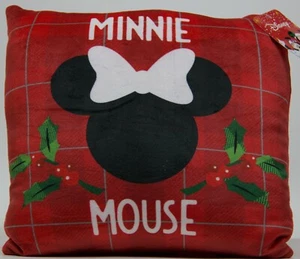 Disney Minnie Mouse Red Plaid Holiday Christmas Throw 11" Pillow Square NWT - Picture 1 of 1