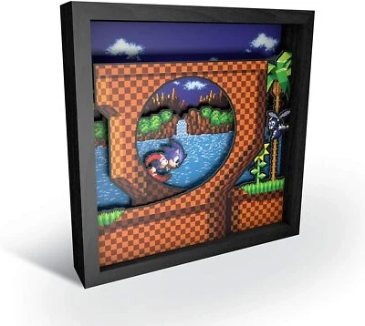 Pixel Frames Sonic The Hedgehog Loop Scene 9x9 Shadow Box Art - Image 1 of 3