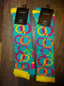 4 pair knee high knee-hi socks ~ bright colors   women by Rampage  - Picture 1 of 3