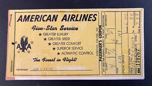 Vintage 1947 American Airlines Ticket Book Passenger Coupon Los Angeles New York - Picture 1 of 5