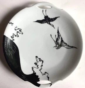 Beautiful Black and White Bavarian Plate    10-1/4" diameter    Artist Signed - Picture 1 of 5