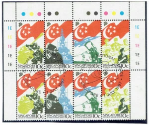SINGAPORE 1987 National Service (Block of 8) FU (FDC) CV $4.50 - Picture 1 of 1