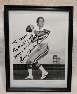 ¡Bonito! Foto de colección firmada autografiada por Roger Staubach Cowboys 8x10. Personalizado.  - Imagen 1 de 2