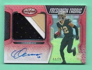 2022 Panini Certificato Chris Olave #213 Freshman Tessuto RPA /75 Firmato con # 12 - Foto 1 di 2