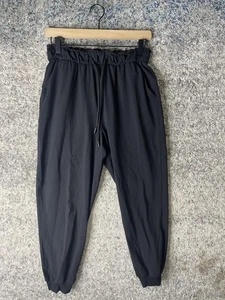 Joggers Lululemon para mujer 6 negros tiro alto cordón puños nailon tejido elástico - Imagen 1 de 8
