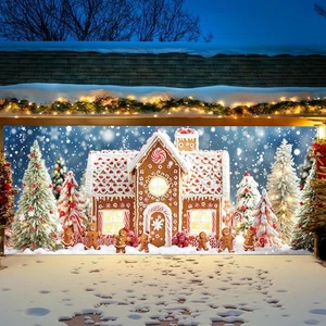 Christmas Garage Door Decorations Outdoor, Large Gingerbread House Gingerbrea... - Picture 1 of 7