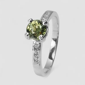 Favolosi anelli fatti a mano in argento sterling 925 con tormalina verde misura 7 - Foto 1 di 10