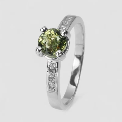 Fabulous Green Tourmaline 925 Sterling Silver Fine Jewelry Handmade Rings Size 7 - Image 1 of 4