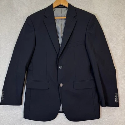 NEW Pronto Uomo Mens 38R Navy Wool Blend Blazer Sport Coat Jacket Casual Stretch - Image 1 of 4