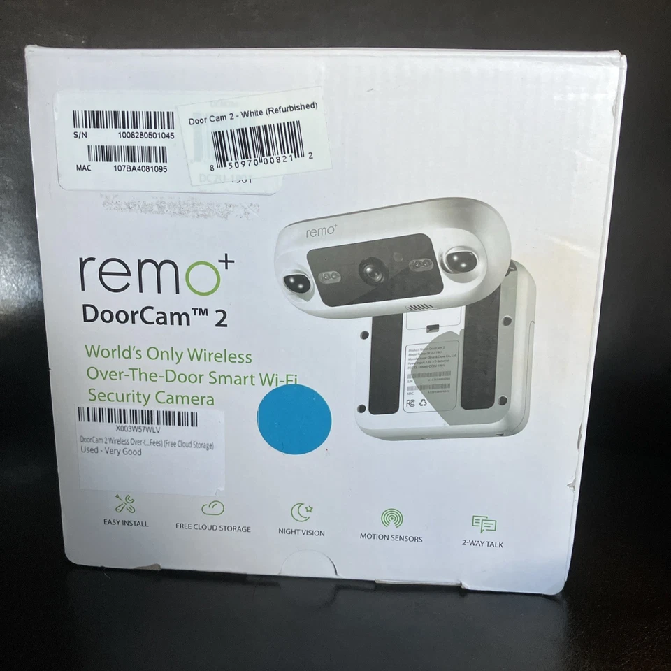 Remo DoorCam 2 Wireless Over-the-door Smart Security Camera With 1080p HD Video