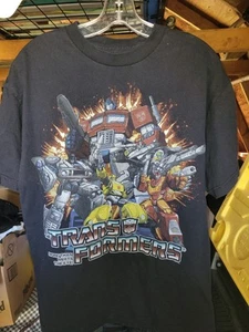 Y2K 2008 Transformers Men T-Shirt Size Large Black Logo Graphic Movie Promo - Picture 1 of 4