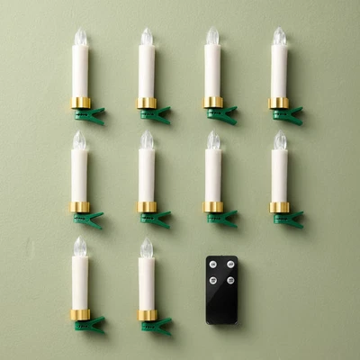 Velas cónicas sin llama de latón para árbol de Navidad de 10 quilates 4,88" - hogar y mano Foto 1 de 3