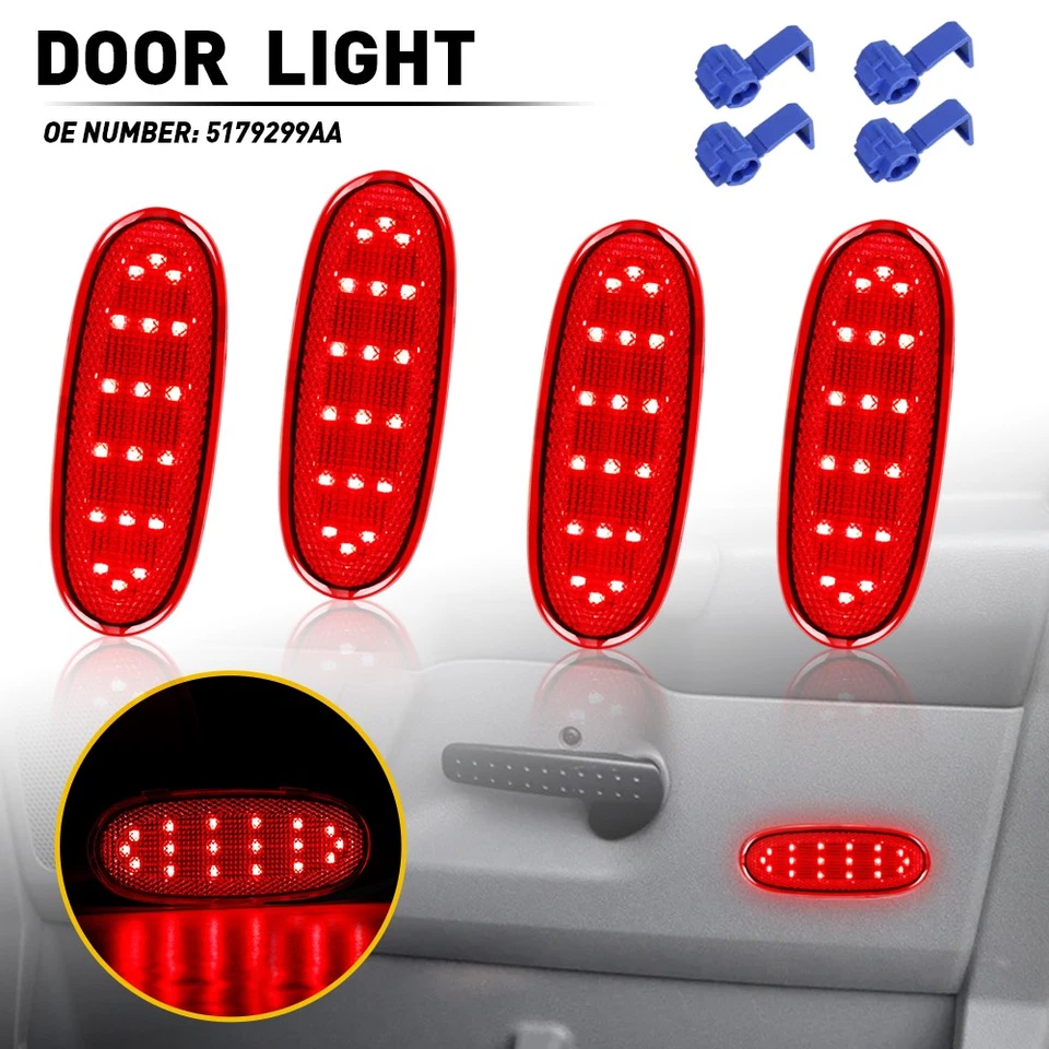 4X LED Door Panel Courtesy Lights For 04-09 Dodge Durango 07-09 Chrysler Aspen A - Image 1 of 4
