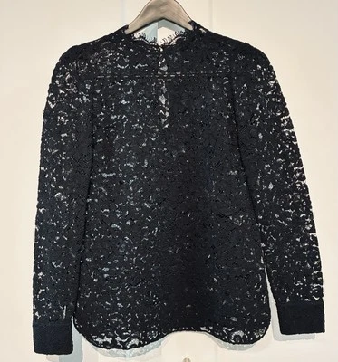 Saint Laurent 🖤 34 XS Timeless Black Lace Blouse - Image 1 of 4