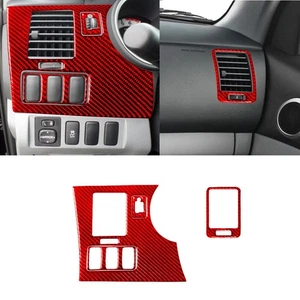 Carbon Fiber Interior Dashboard Air Vent Cover Trim For Toyota Tacoma 12-15 Red - Imagen 1 de 12