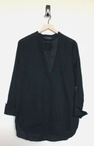 Malene Birger Blouse Top Shirt Crepe Popover Size 36 Small 4 6 Gulana Black - Picture 1 of 5