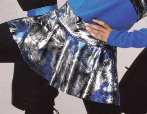 NWT Foil dropwaist skirt Foil Silver Blues medium child sample garment Wolff - Picture 1 of 4