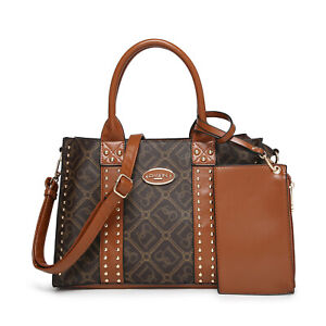 Women Classic Handbag & Wallet Top Handle Satchel Bag Set Work Crossbody Purse 