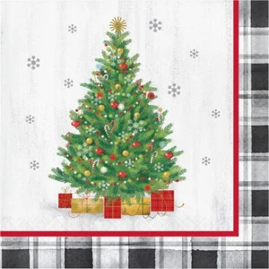 Classic Christmas Tree Paper Napkins,  6.5" Square - 32 Count - Picture 1 of 2