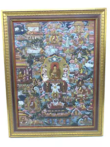 Thangka Miniaturmalerei Asien Buddha Leben / Handarbeit / 50 cm x 38 cm - Bild 1 von 15