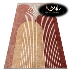Quality Modern Design Rug FUSION  0810 beige / terracotta - Geometric abstract - Picture 1 of 7