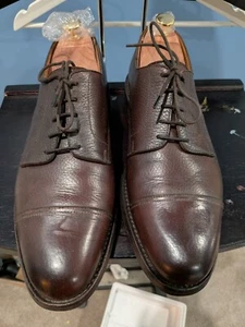 Scarpa da uomo Crockett & Jones/Peal & Co Brooks Brothers punta a cappuccio derby marrone US 10D - Foto 1 di 21