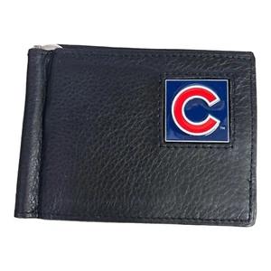 MLB Chicago Cubs Fine Grain Leather Bill Clip Wallet in Gift Box - Picture 1 of 5