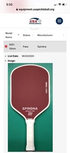 Big Sale SpinDNA 16mm 100% Red Kev Face, Uni Body, USA Pickleball Approve. - Bild 1 von 15