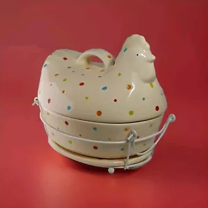 Polka Dot Setting Hen/Chicken Casserole Server Set By Tara Temp, PPP-XHD USA,INC - Picture 1 of 17
