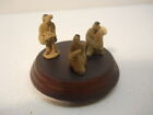 Miniature Mud Men Clay Fisherman 3 Pc Set With Wood Base  Ncp1