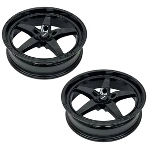 VMS Racing Jet Black V-STAR Front Drag Skinny Rim Wheel 18X5 -25 ET 5X120 - 2X - Picture 1 of 4