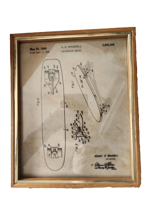 1968 - Skateboard Brake - A. O. Waddell - Patent Art Poster - Image 1 of 4