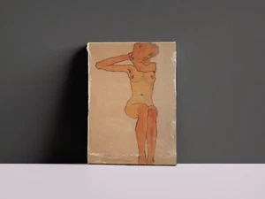 EGON SCHIELE SEATED FEMALE EXPRESSIONISM ART GICLEE PRINT CANVAS - Picture 1 of 8