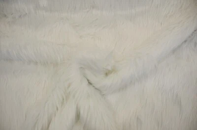 White Faux Fur 2" Pile | White Fur Fabric | Fake Fur Fabric | White Shag Fur | - Image 1 of 3