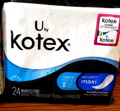 U by KOTEX REGULAR MAXI PADS INDIVIDUALLY WRAPPED 1 pack  24 each - Image 1 of 2
