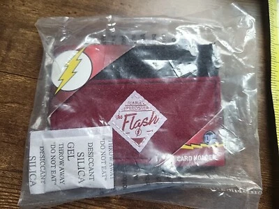 Front Pocket Slim Card Holder Wallet FLASH Scarlet Speedster DC Comics Felt  - Image 1 of 2