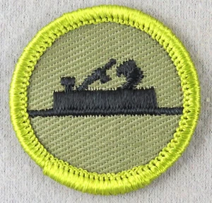WOODWORK 1961-1968 Type F Rolled Edge Khaki Twill Merit Badge - Picture 1 of 1
