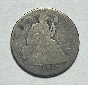 1837 sitzender Liberty Groschen - zirkuliert besseres Datum 10C; S102 - Bild 1 von 2