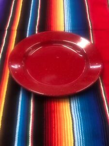 Plate Enamel Dinner Wear Red Civil War Reenactment, Colonial, Mountain Man