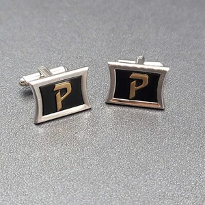 P Monogram Initial Letter Vintage HICKOK USA Cuff Links Estate Jewelry - Picture 1 of 7